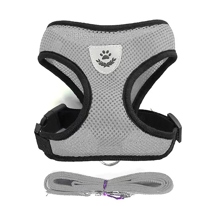 Breathable Mesh Cat Small Dog Harness And Leash Set Adjustable Cat Harnesses Puppy Harness Vest For French Bulldog Chihuahua Pug