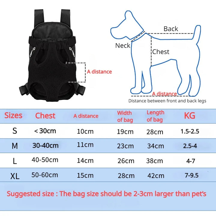 Double Shoulder Breathable Portable Travel Pet Dog Carrier Backpack Mesh Carrier Front Bag for Small Dog Cats Outdoor